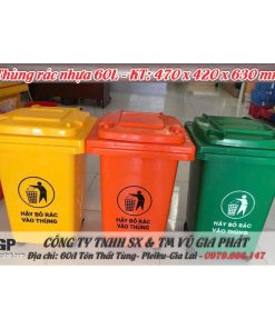 Đơn vị cung cấp thùng rác công nghiệp 60L giá rẻ tại Gia Lai